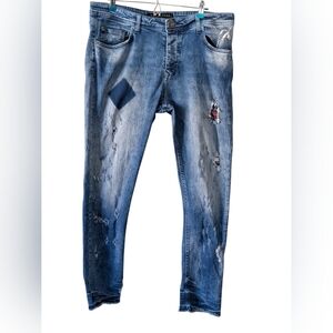 Ron Tomson men's distressed 40 waist 30 inseam plaid capsule HTF authentic